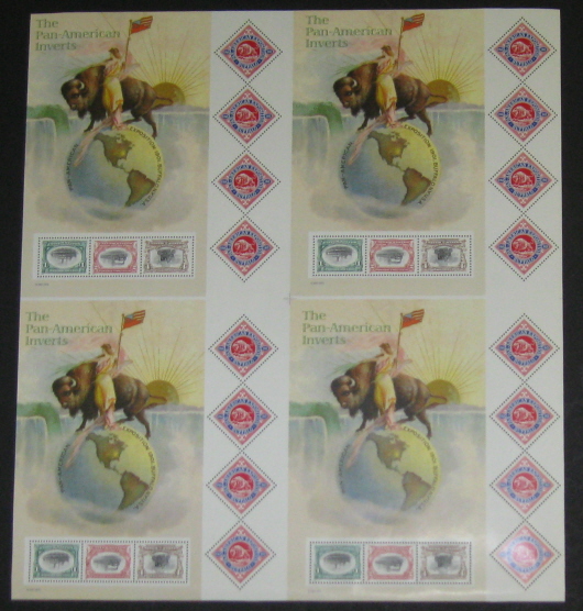 US #3505 Pan Am Expo Invert Stamps PRESS SHEET of 4 PANES, Scott $45 